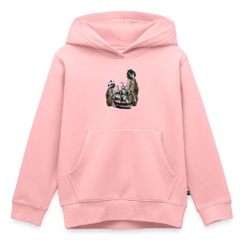 Kapitän-Erdmännchen - Kinder Premium Organic Hoodie - Rosa - Vorne - AI Model Kid Female (0cm)