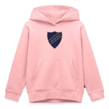 HEAD BOY BADGE - Kids Premium Organic Hoodie - rose - Front - AI Model Kid Female (0cm)