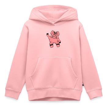 Böser Eber Winkt Lustiges Cartoon Comic Schwein - Kinder Premium Organic Hoodie - Rosa - Vorne - AI Model Kid Female (0cm)