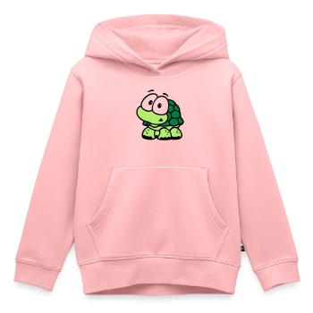 Tortue - Sweat Premium à capuche enfant bio - rose - Devant - AI Model Kid Female (0cm)