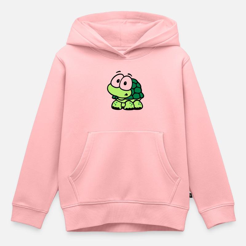 Tortue - Sweat Premium à capuche enfant bio - rose