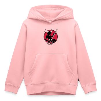 rockin_devil_3c - Kids Premium Organic Hoodie - rose - Front - AI Model Kid Female (0cm)