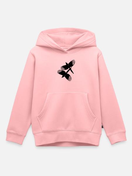 Magpie birds - Kids Premium Organic Hoodie - rose