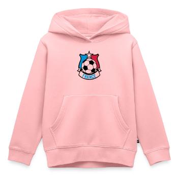 Frankreich Flag Football Fan ecusson7 ba - Kinder Premium Organic Hoodie - Rosa - Vorne - AI Model Kid Female (0cm)