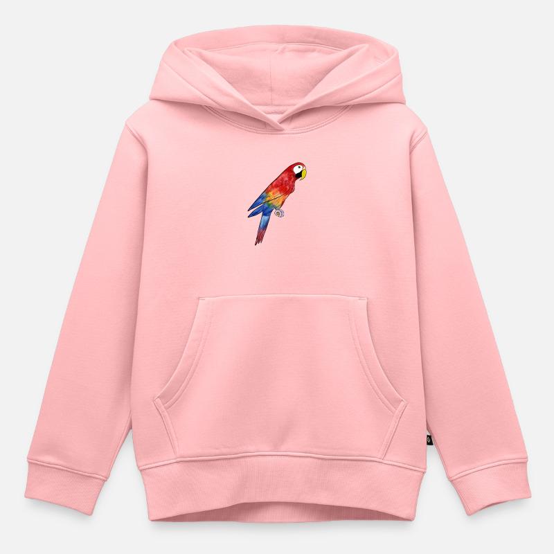 Perroquet Ara - Ara perroquet - Sweat Premium à capuche enfant bio - rose