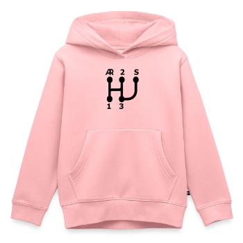 grille S - Sweat Premium à capuche enfant bio - rose - Devant - AI Model Kid Female (0cm)