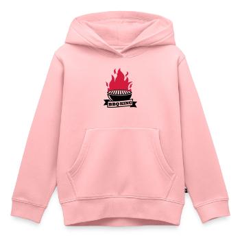 BBQ King - Sweat Premium à capuche enfant bio - rose - Devant - AI Model Kid Female (0cm)