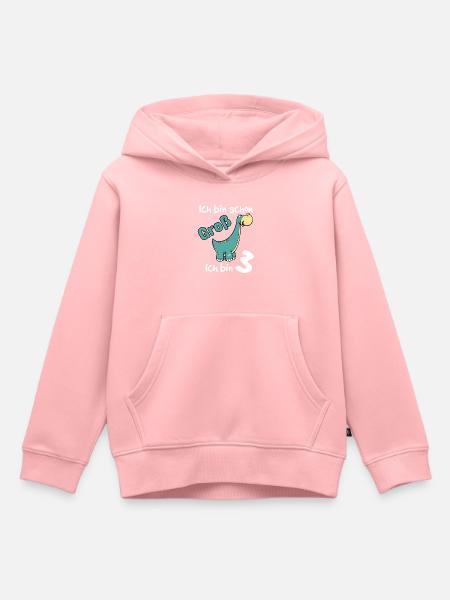 Kids 3rd Birthday Shirt Dino Pojkar 3 år - Hoodie Premium barn ekologisk - rosa