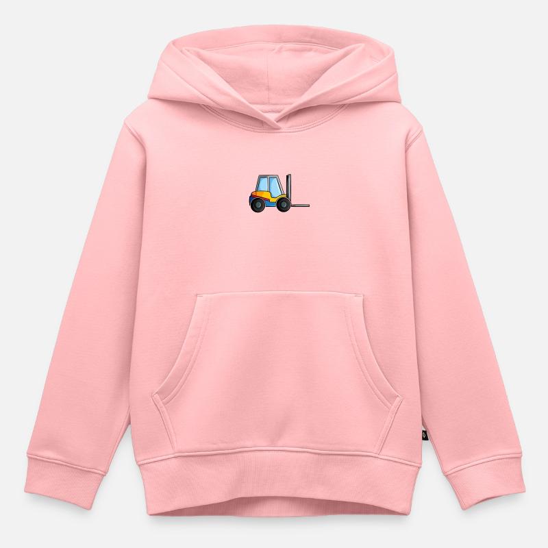 Chariot élévateur de chantier - Sweat Premium à capuche enfant bio - rose