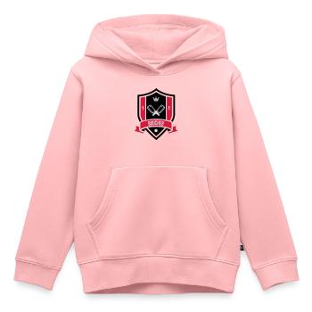 Boucher - Sweat Premium à capuche enfant bio - rose - Devant - AI Model Kid Female (0cm)