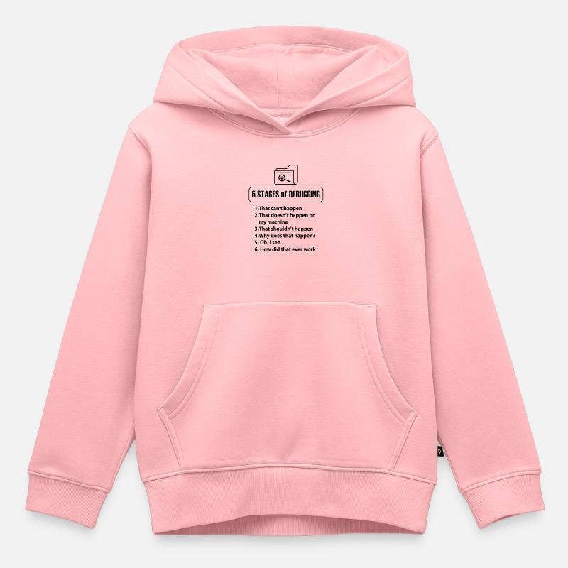 Code Programmierer Nerd Bug Entwickler Geschenke - Kinder Premium Organic Hoodie - Rosa