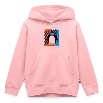 Pinguin Design - Kinder Premium Organic Hoodie - Rosa - Vorne - AI Model Kid Female (0cm)