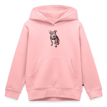Pitbull Hippie - Sweat Premium à capuche enfant bio - rose - Devant - AI Model Kid Female (0cm)