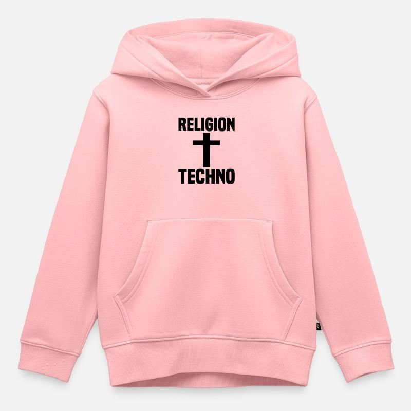 Techno - Sweat Premium à capuche enfant bio - rose