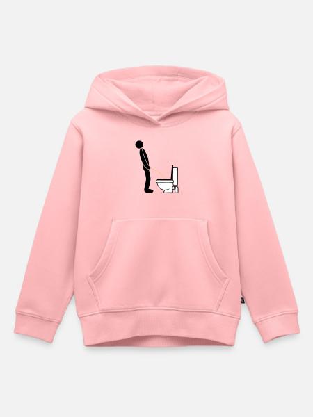 Logo WC stojący siusiu sikanie toaleta olcha - Premium børne hættetrøje økologisk - rosa