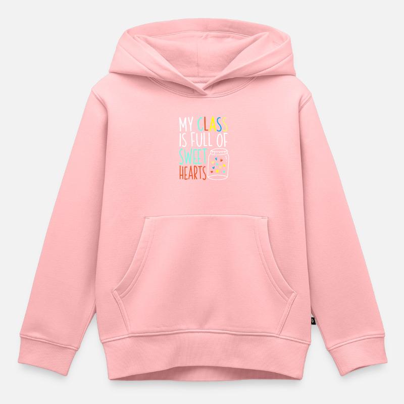 Chemise de professeur de Saint Valentin - Sweat Premium à capuche enfant bio - rose