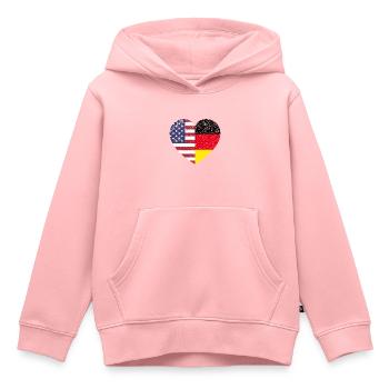 Etats-Unis Allemagne Amérique Drapeau Cadeau - Sweat Premium à capuche enfant bio - rose - Devant - AI Model Kid Female (0cm)