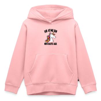 Ich atme ein raste aus Einhörner - Kinder Premium Organic Hoodie - Rosa - Vorne - AI Model Kid Female (0cm)