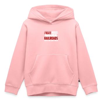 Modelleisenbahn Ich erstelle Modelleisenbahnen - Kinder Premium Organic Hoodie - Rosa - Vorne - AI Model Kid Female (0cm)