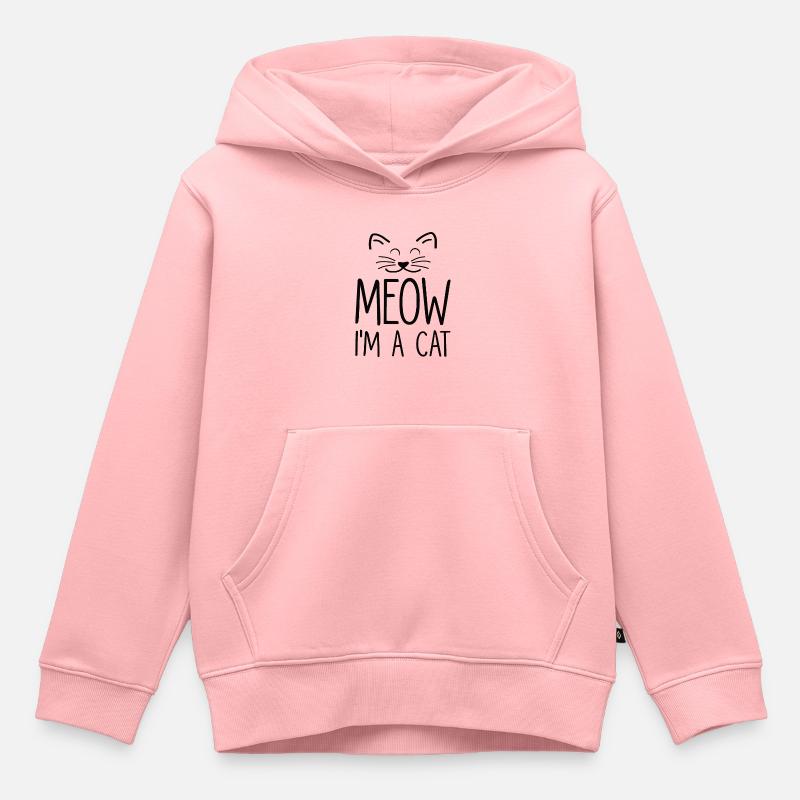 Chat chat visage chat dame chat cadeau - Sweat Premium à capuche enfant bio - rose