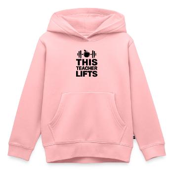 This Teacher Lifts Funny Teacher Gifts - Kinder Premium Organic Hoodie - Rosa - Vorne - AI Model Kid Female (0cm)