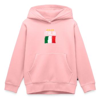 Italien Fahne Fußball Fan EM WM Italien - Kinder Premium Organic Hoodie - Rosa - Vorne - AI Model Kid Female (0cm)