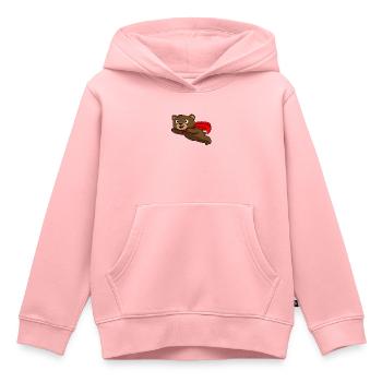 Super héros de l'ours - Sweat Premium à capuche enfant bio - rose - Devant - AI Model Kid Female (0cm)