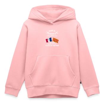 Hergestellt in Frankreich mit echten katalanischen Stücken - Kinder Premium Organic Hoodie - Rosa - Vorne - AI Model Kid Female (0cm)