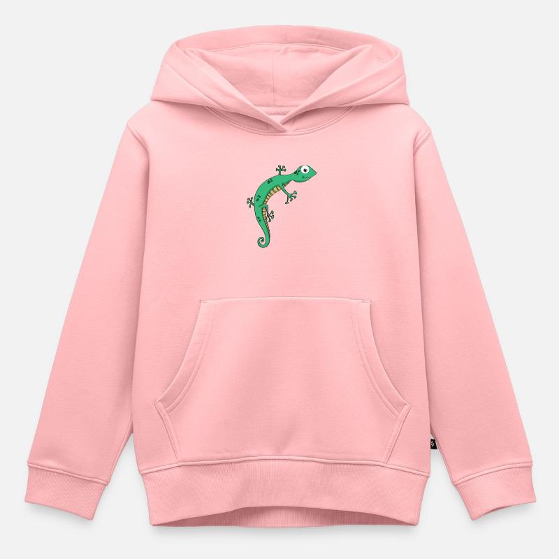 Lézard - Sweat Premium à capuche enfant bio - rose