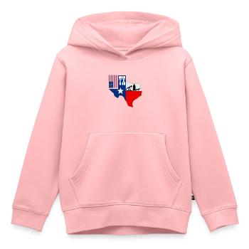 Texas - Sweat Premium à capuche enfant bio - rose - Devant - AI Model Kid Female (0cm)