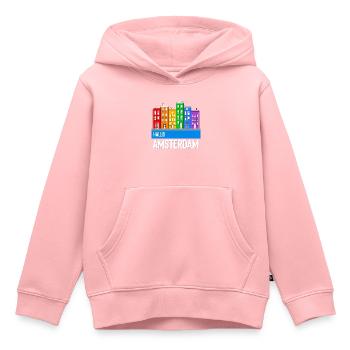 Amsterdam - Sweat Premium à capuche enfant bio - rose - Devant - AI Model Kid Female (0cm)