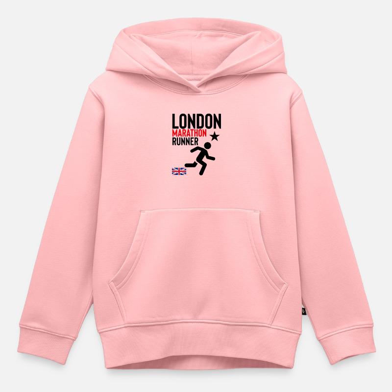 Marathonien de Londres - Sweat Premium à capuche enfant bio - rose
