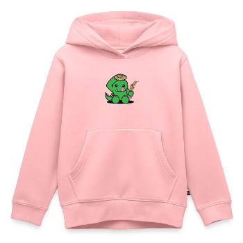 Dinosaures aux spaghettis - Sweat Premium à capuche enfant bio - rose - Devant - AI Model Kid Female (0cm)