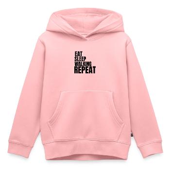 essen Schlaf gehen - Kinder Premium Organic Hoodie - Rosa - Vorne - AI Model Kid Female (0cm)