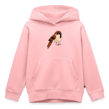 Moineau - Sweat Premium à capuche enfant bio - rose - Devant - AI Model Kid Female (0cm)