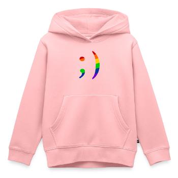 Retro Emoji Zwinker Queer - Kinder Premium Organic Hoodie - Rosa - Vorne - AI Model Kid Female (0cm)