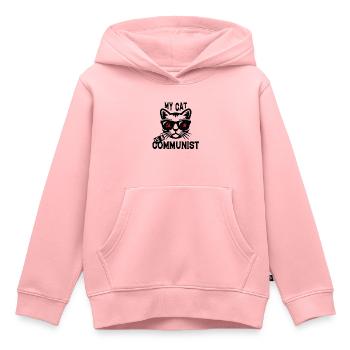 Mon chat est communiste - Sweat Premium à capuche enfant bio - rose - Devant - AI Model Kid Female (0cm)