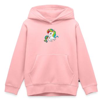 Licornes Licorne - Sweat Premium à capuche enfant bio - rose - Devant - AI Model Kid Female (0cm)