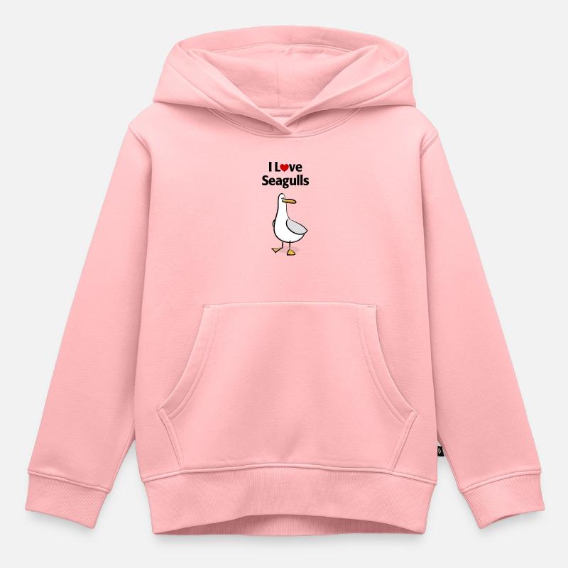 J’aime les mouettes - Sweat Premium à capuche enfant bio - rose