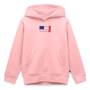 Cool Distressed Drapeau américain Rame Rame Drôle - Sweat Premium à capuche enfant bio - rose - Devant - AI Model Kid Female (0cm)