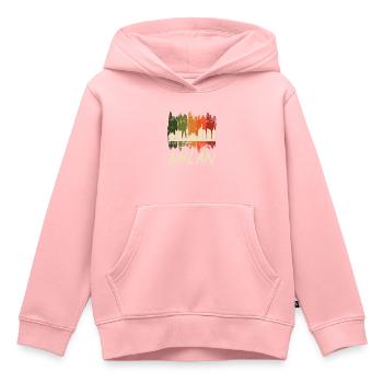 Milan Retro Skyline Cathédrale de Milan - Sweat Premium à capuche enfant bio - rose - Devant - AI Model Kid Female (0cm)