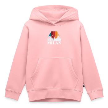 Cathédrale rétro de Milan Cathédrale de Milan - Sweat Premium à capuche enfant bio - rose - Devant - AI Model Kid Female (0cm)
