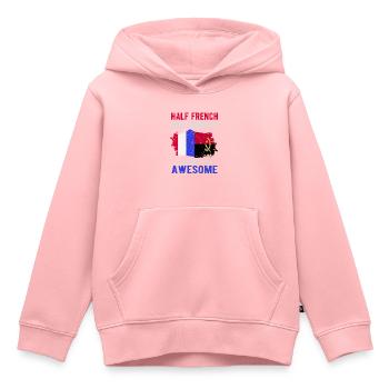 Half French Half Angolier - Kids Premium Organic Hoodie - rose - Front - AI Model Kid Female (0cm)