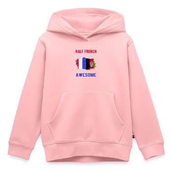 Half French Half Afghan - Kids Premium Organic Hoodie - rose - Front - AI Model Kid Female (0cm)