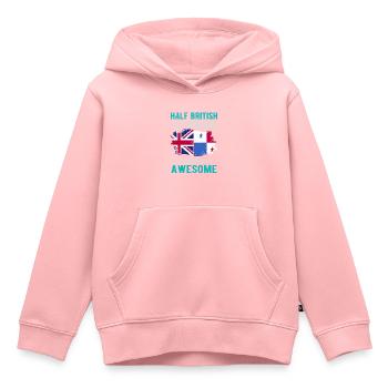 Moitié Britannique Moitié Panama - Sweat Premium à capuche enfant bio - rose - Devant - AI Model Kid Female (0cm)