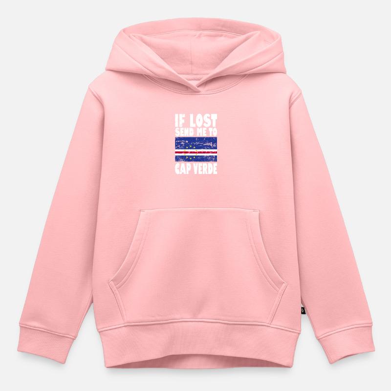 Drapeau du Cap-Vert - Sweat Premium à capuche enfant bio - rose