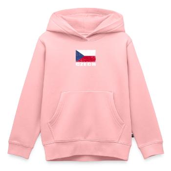 Tschechien Flagge Grunge Tschechien Fahne - Kinder Premium Organic Hoodie - Rosa - Vorne - AI Model Kid Female (0cm)