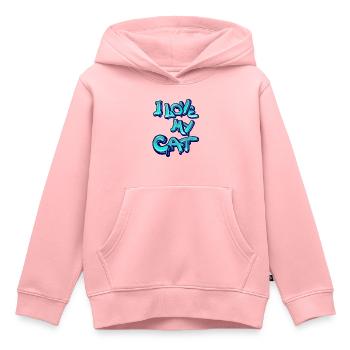 J’aime mon chat - Sweat Premium à capuche enfant bio - rose - Devant - AI Model Kid Female (0cm)