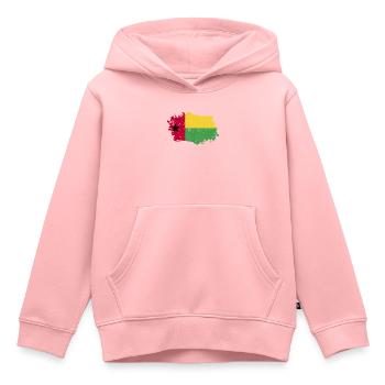 Guinée Bissau Drapeau Grunge Guinée Bissau Drapeau - Sweat Premium à capuche enfant bio - rose - Devant - AI Model Kid Female (0cm)