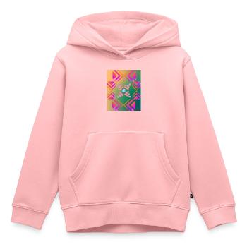 Moderne Kunst Grafik-Design 2 formen Linien Farben - Kinder Premium Organic Hoodie - Rosa - Vorne - AI Model Kid Female (0cm)